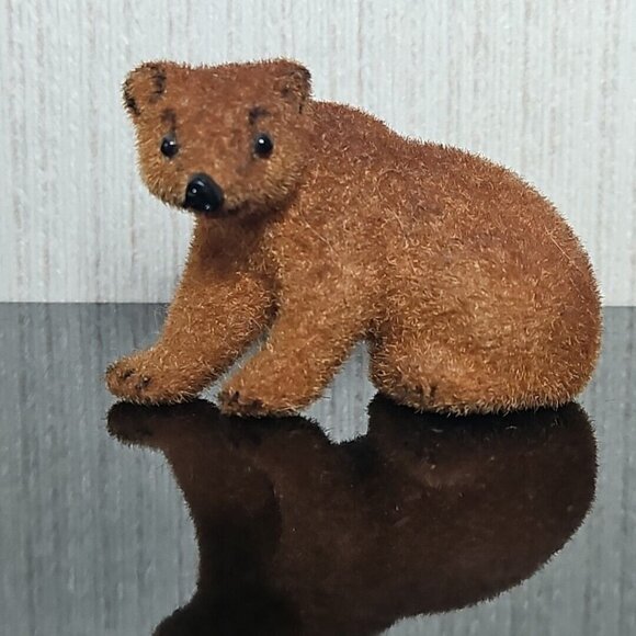 Vintage Kunstlerschutz Flocked Brown Bear Sitting Bear Handwork West Germany - Picture 5 of 9